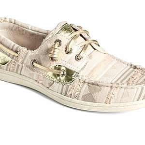 Sperry Songfish Stripe Tan Sliders women's size 12M